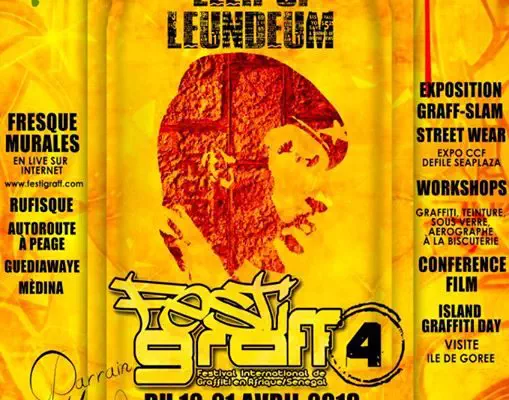 Flyer de la 4ème édition du Festigraff à Dakar Doxandem Squad.