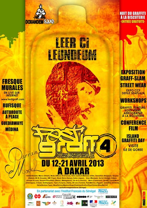 Flyer de la 4ème édition du Festigraff à Dakar Doxandem Squad.