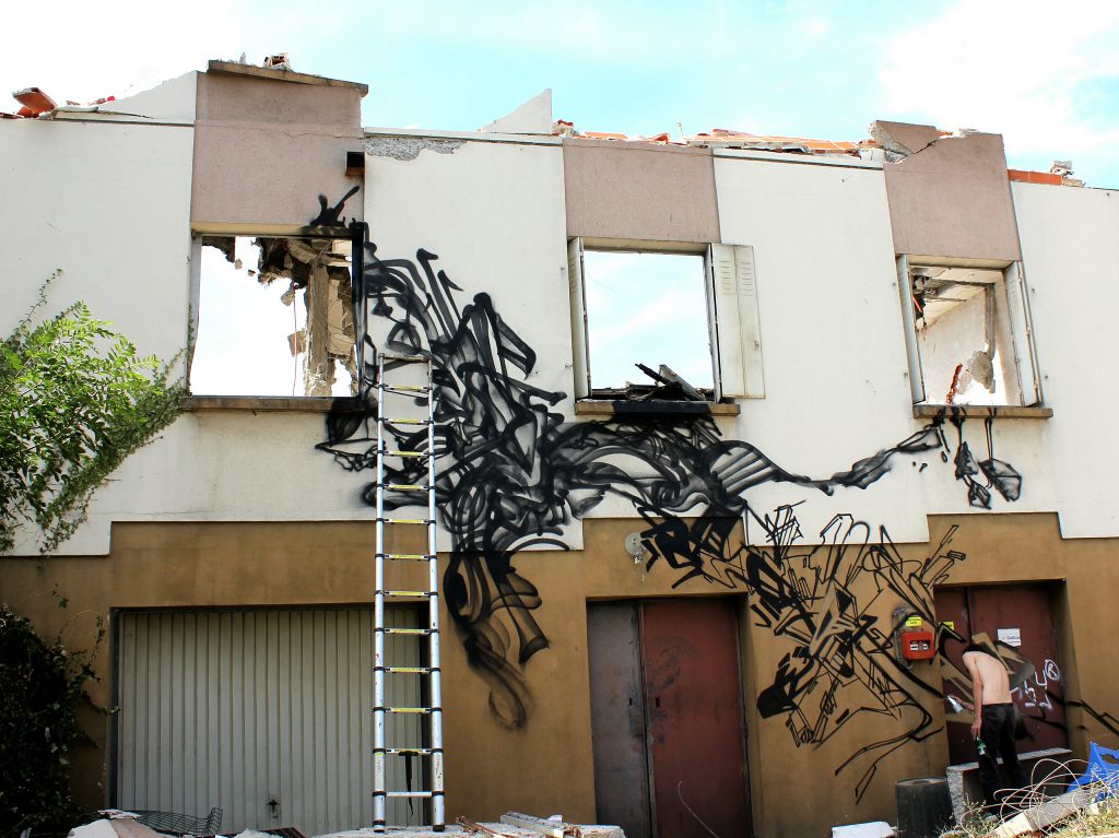 Bandi graffiti abstrait work in Progress Lyon