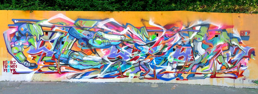 Graffiti à Lausanne Bandi, Meyk et Sybz 2017