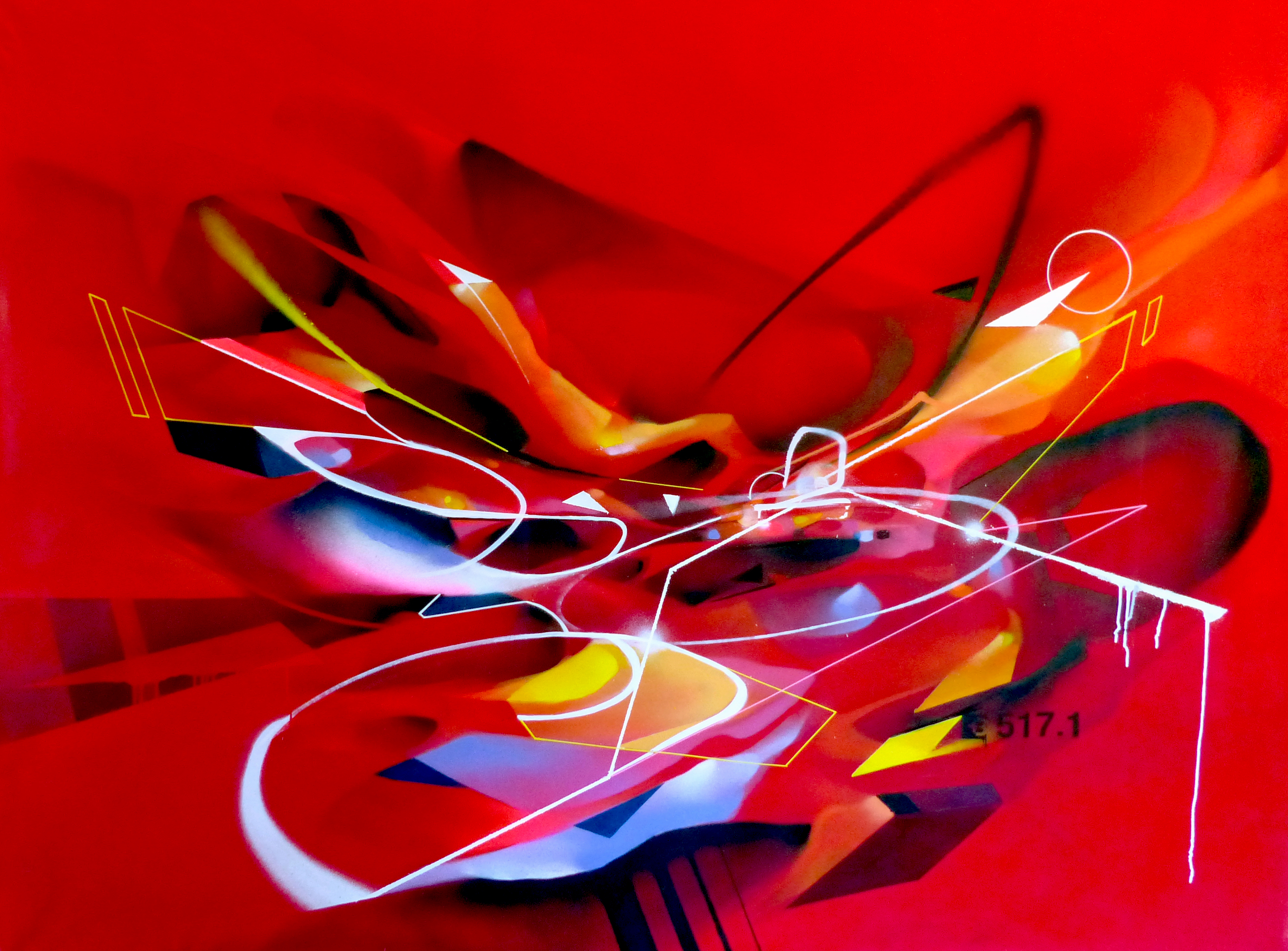  Tableau  abstrait  post graffiti contemporain Nadib Bandi 