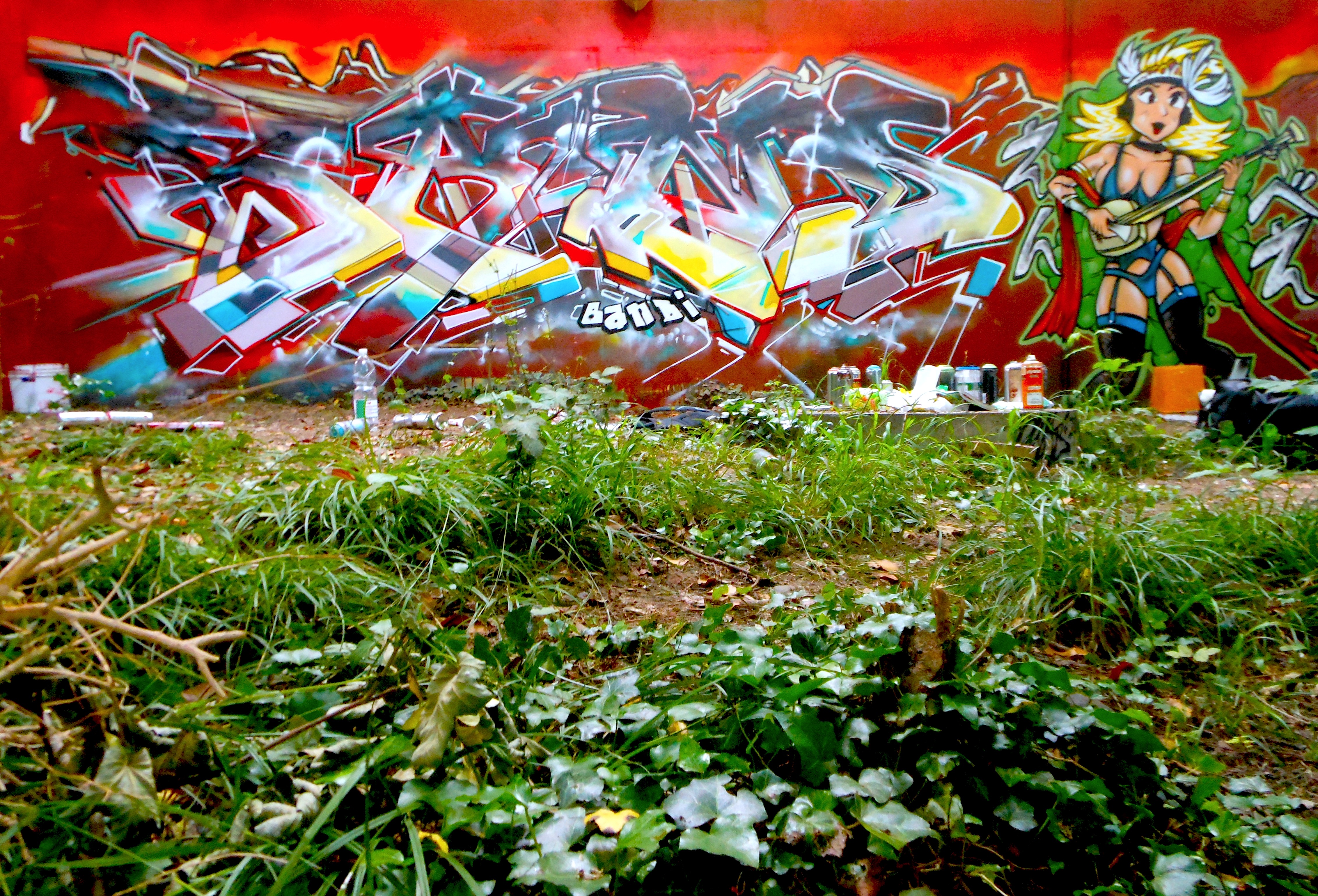 Graffiti Letters On Red Background Nadib Bandi Graffiti Mural