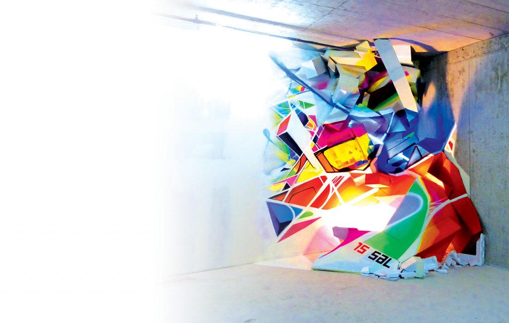 Nadib Bandi Abstract Graffiti Installation made at StreetArt.limited Zurich