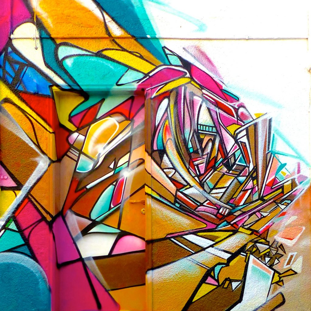 Bandi graffiti abstrait Dubai Street Art Gallery