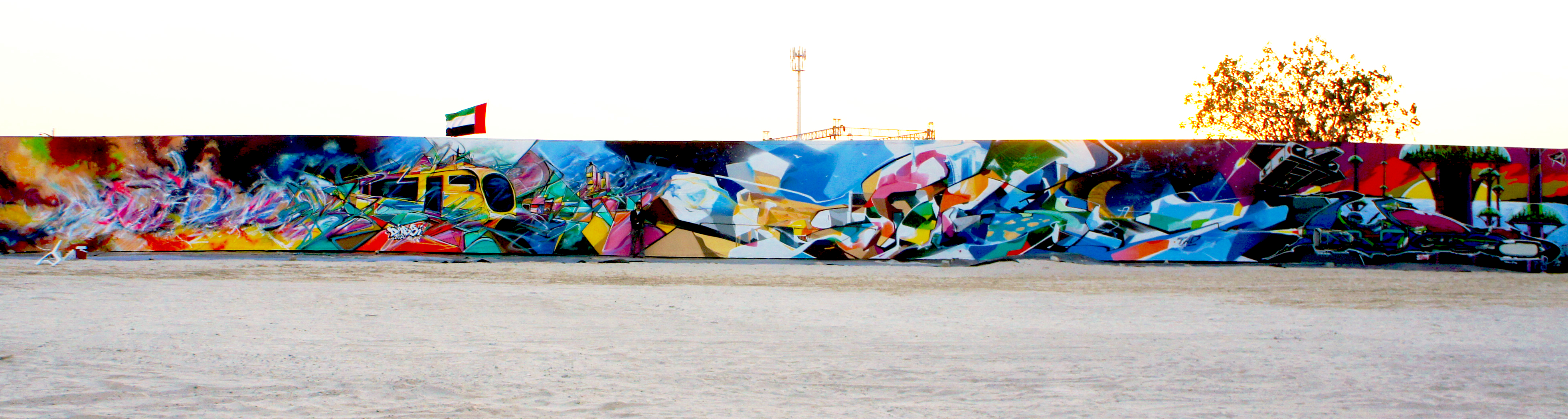 Graffiti Futurism Dubai U43 Rehlatna - Nadib Bandi Graffiti Mural