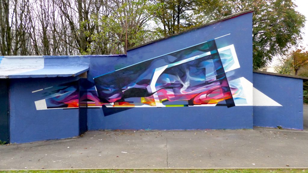 Graffiti abstrait futuriste Bandi Tacos Vitry