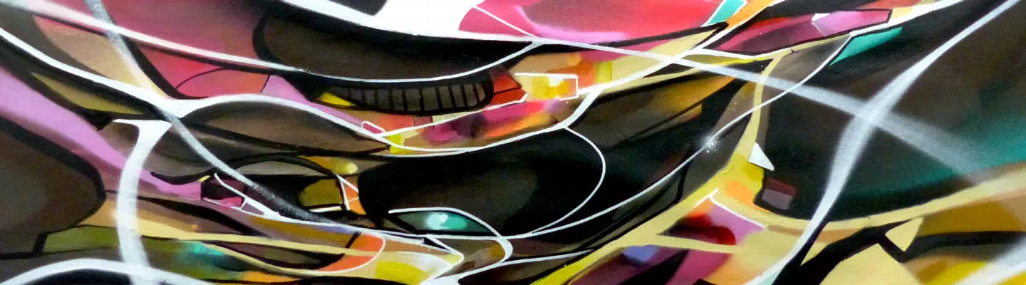 Tableau abstrait post graffiti Nadib Bandi