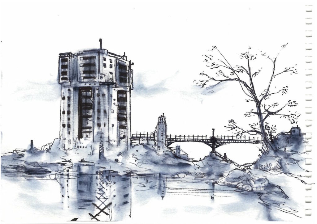 Dessin d'architecture banlieue Nadib Bandi