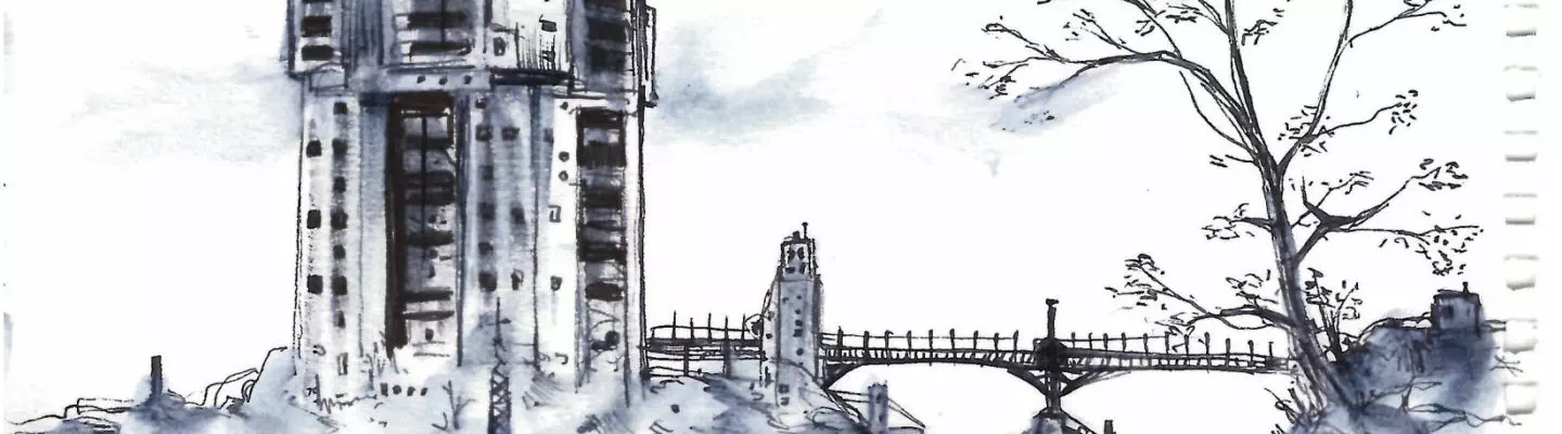 Dessin d'architecture banlieue Nadib Bandi