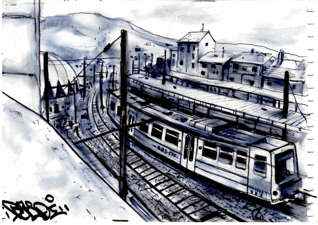 Dessin de la gare de Bellegarde-sur-Valserine