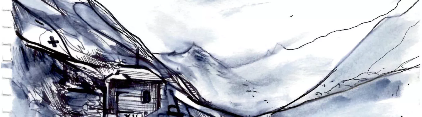 Dessin de paysage alpin