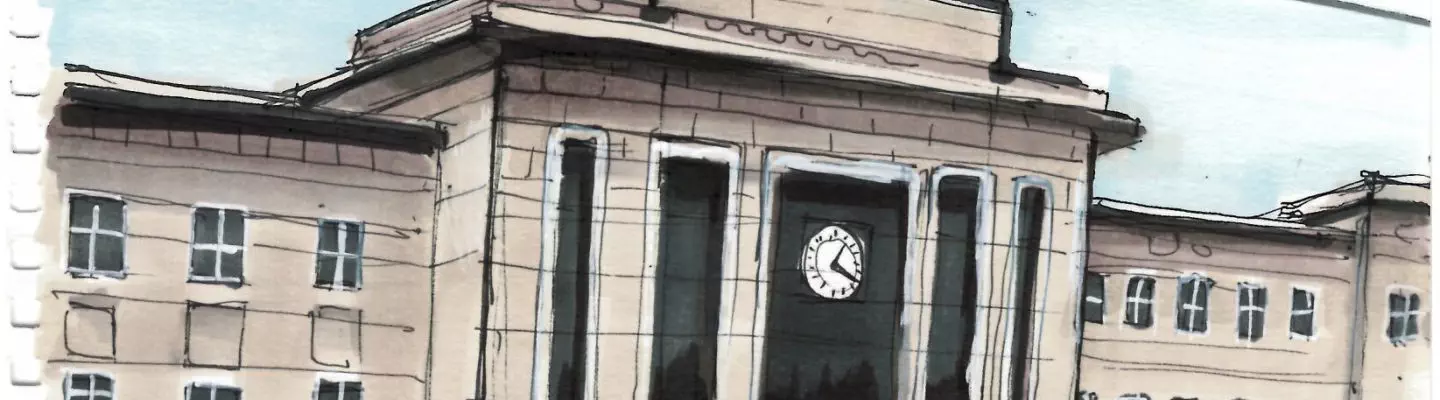 Dessin de la gare Cornavin à Genève