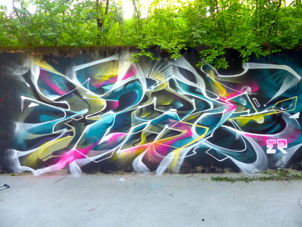 Wildstyle graffiti abstrait à Genève