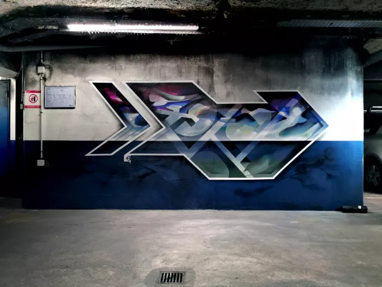 Graffiti abstrait Paris 13